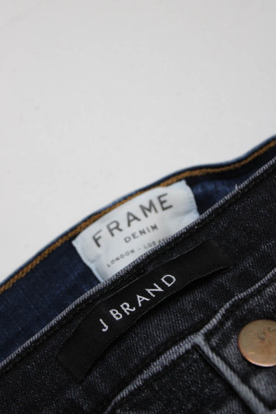 Frame J Brand Womens Shorts Blue Dark Wash Mid-Rise Skinny Jeans Size 26 Lot 2