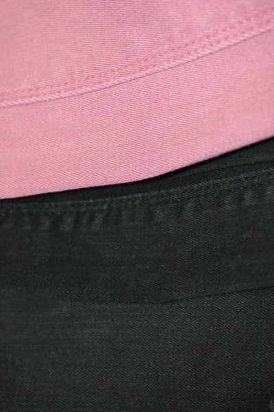 Hudson Womens Cotton Buttoned Colored Skinny Leg Pants Pink Black Size 26 Lot 3
