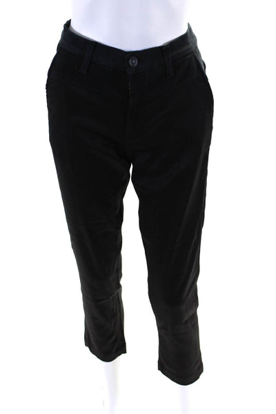 Hudson Womens Buttoned Patchwork Colorblock Skinny Pants Black Size EUR26