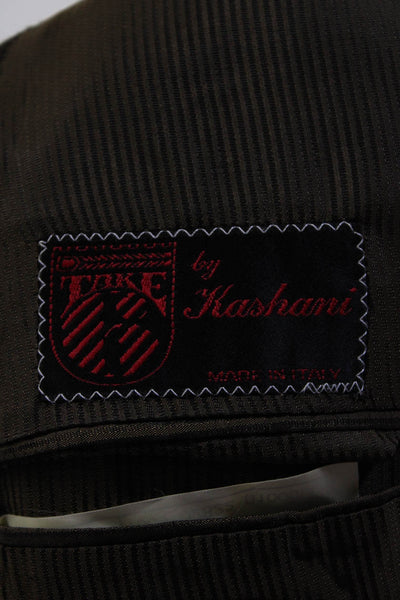 Take 6 by Kashani Men's Cashmere Single Breasted Blazer Jacket Brown Size 54