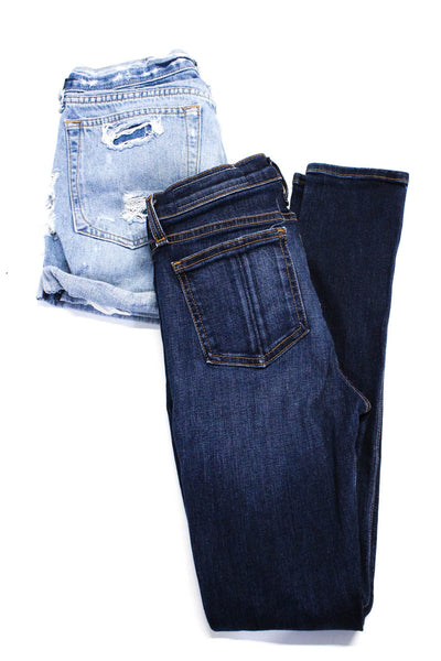 Rag & Bone Jean Women's Denim Shorts Skinny Jeans Blue Size 24 26 Lot 2