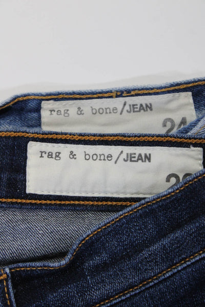 Rag & Bone Jean Women's Denim Shorts Skinny Jeans Blue Size 24 26 Lot 2
