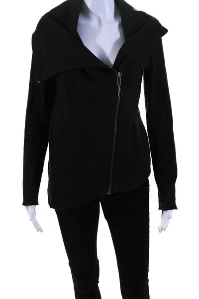 Helmut Womens Long Sleeve Wrap Jacket Black Cotton Blend Size Small