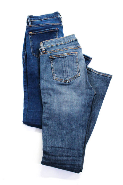 Rag & Bone Frame Womens Patchwork Distress Skinny Jeans Blue Size 26 27 Lot 2