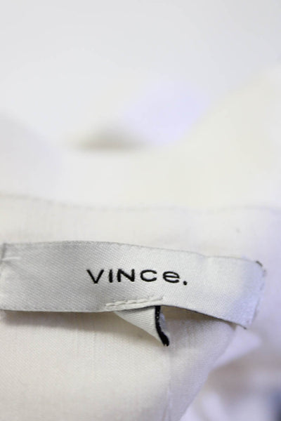 Vince Womens Belted Pleated Button Down A Line Skirt White Size Large