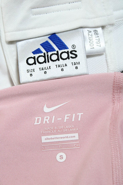 Adidas Nike Womens Striped Textured Athletic Skirt White Pink Size S 8 Lot 2