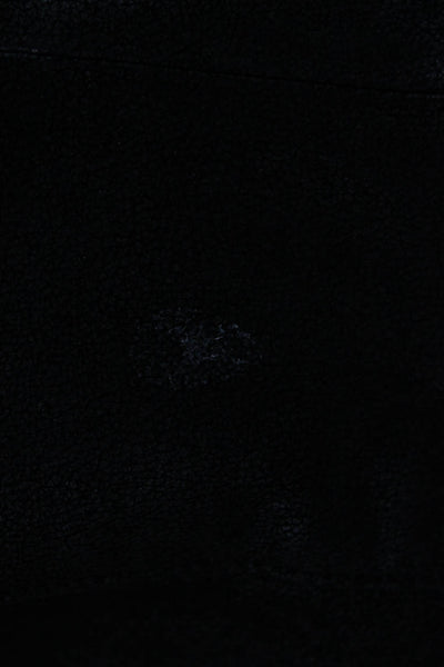 Nicole Miller Leather Textured Shawl Collar Side Zip Jacket Black Size XS