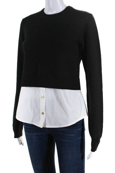 Marc By Marc Jacobs Womens Crew Neck Layered Sweater Combo Black White Small