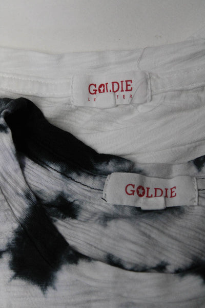 Goldie Womens Cotton Jersey Knit Shirts Tops Gray Black White Size S XS Lot 2
