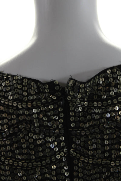 Somerset by Alice Temperley Womens Embroidered Sequined Zip Dress Black Size 12