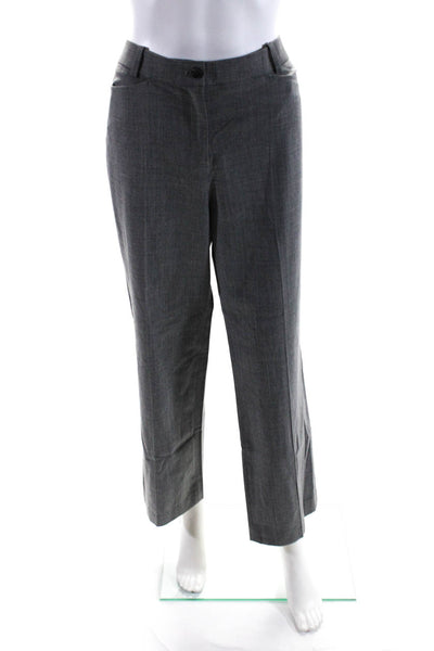 Michael Kors Collection Women's Wool Pleated Straight Leg Trousers Gray Size 12