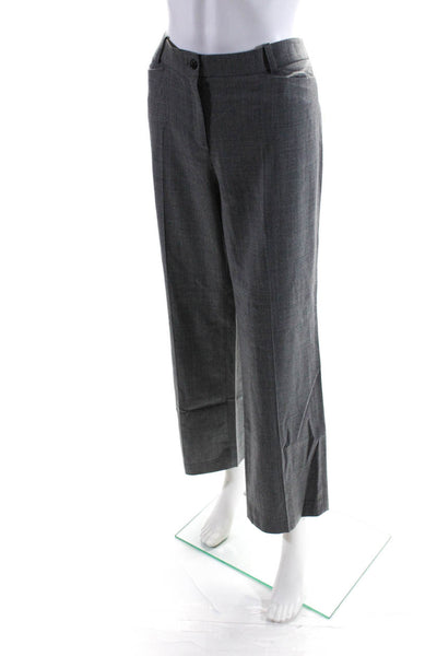 Michael Kors Collection Women's Wool Pleated Straight Leg Trousers Gray Size 12