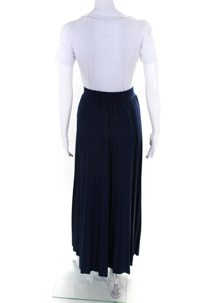 Michael Michael Kors Womens Elastic Waistband Knit Midi Skirt Navy Blue Medium