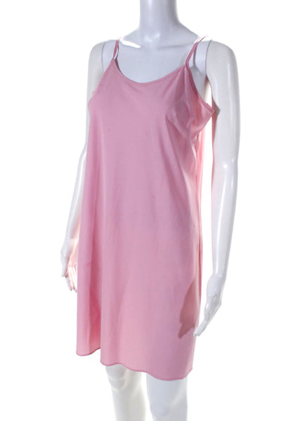 Nanette Lepore Womens Spaghetti Strapped Round Neck Midi Slip Dress Pink Size 6