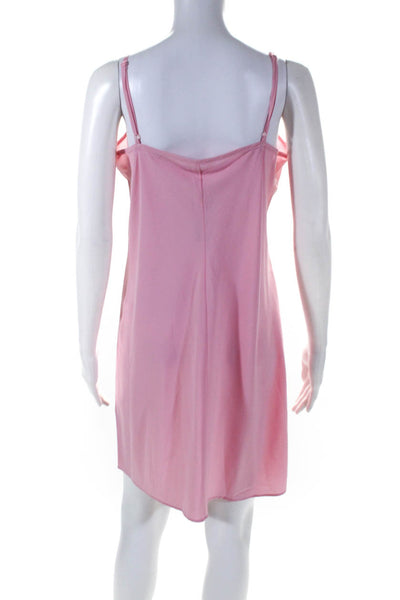 Nanette Lepore Womens Spaghetti Strapped Round Neck Midi Slip Dress Pink Size 6