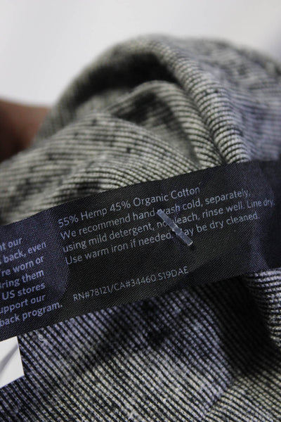 Eileen Fisher Womens Short Sleeve Shirt Dress Black Organic Cotton Size Medium