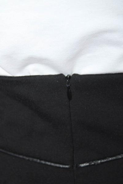 Dorothee Schumacher Womens Faux Leather Trim Ponte Flare Skirt Black Size 8
