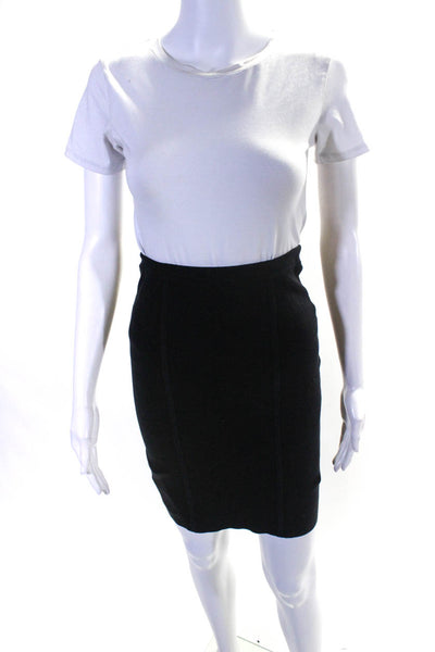 BCBG Max Azria Womens Silk Body Con Pencil Skirt Black Size Medium