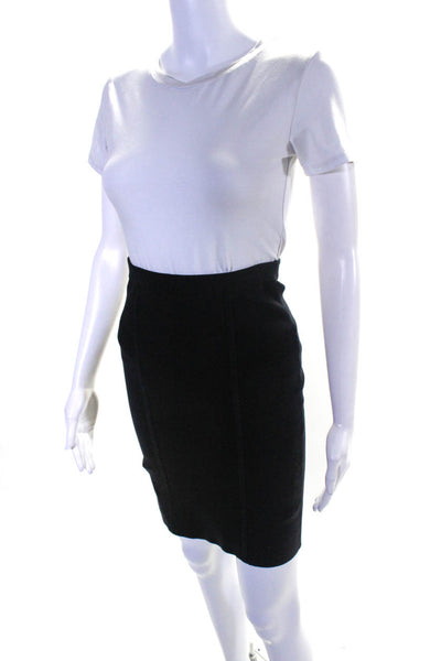 BCBG Max Azria Womens Silk Body Con Pencil Skirt Black Size Medium