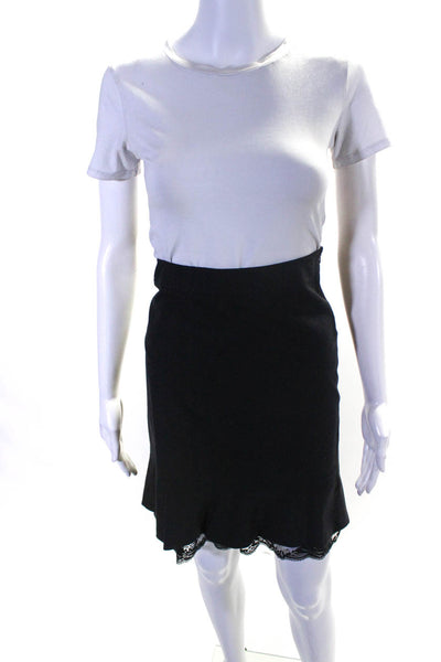 Laundry by Shelli Segal Womens Lace Trim Mini Trumpet Skirt Black Size 4