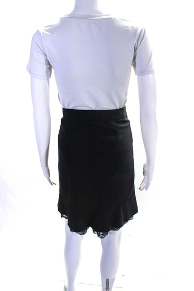 Laundry by Shelli Segal Womens Lace Trim Mini Trumpet Skirt Black Size 4