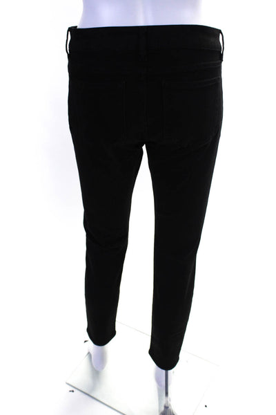 The Kooples Women's Velvet Textured Abstract Print Short Fit Jeans Black Size 27