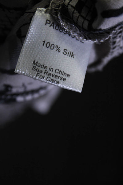 Parker Women's Silk Snakeskin Print Long Sleeve V-Neck Blouse Taupe Size XS