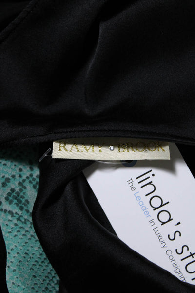 Ramy Brook Womens Scoop Neck Asymmetrical Silk Tank Top Black Size Small