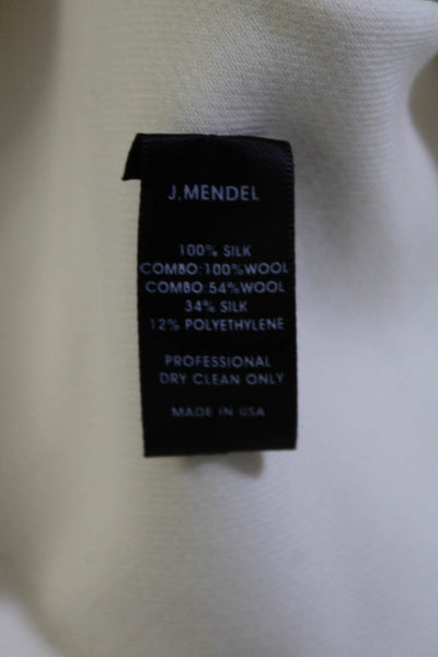 J. Mendel Womens Silk Ruffled Hem Sleeveless Peplum Blouse Ivory White Size 4