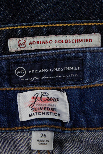 AG Adriano Goldschmied J Crew Women's Mid Rise Jeans Blue Size 24 26 27 Lot 3