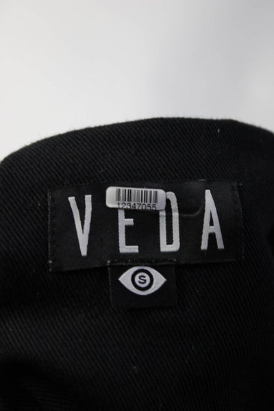 Veda Womens Sleeveless A Line Dress Black Cotton Size Small