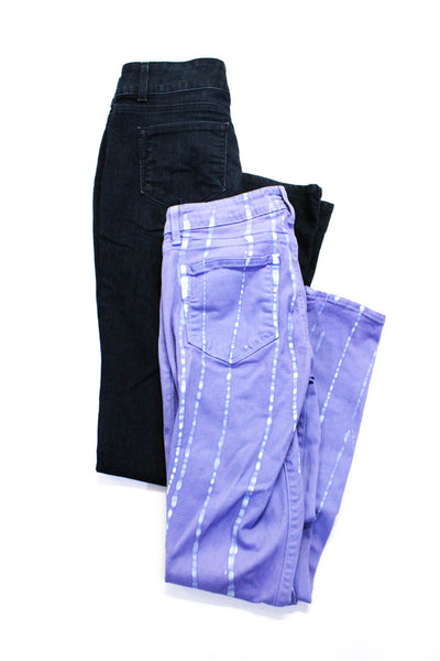 Paige Womens Jeans Purple Printed Mid-Rise Skinny Leg Pants Size 28 27 Lot 2