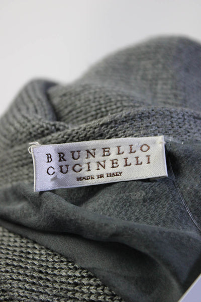 Brunello Cucinelli Womens Medium Knit Layered Boat Neck Sweater Gray Size M