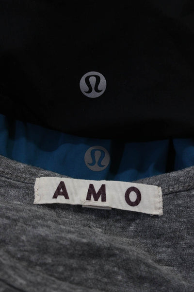 Amo Lululemon Womens T-Shirt Racerback Tank Tops Gray Blue Black Size XS 4 Lot 3