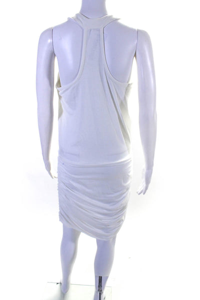 Athleta Womens Sleeveless Ruched Bubble Hem Midi Athletic Dress White Size M