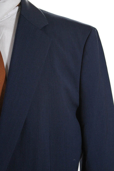 Theory Mens Pinstripe Print Two Button Long Sleeve Blazer Jacket Blue Size 44