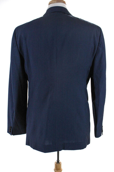Theory Mens Pinstripe Print Two Button Long Sleeve Blazer Jacket Blue Size 44