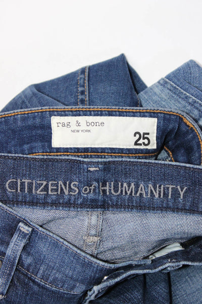Rag & Bone Citizens Of Humanity Womens Skinny Leg Jeans Blue Size 25 Lot 2