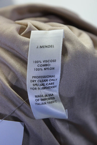 J. Mendel Womens One Shoulder Sleeveless Ruched Dress Beige Size 6