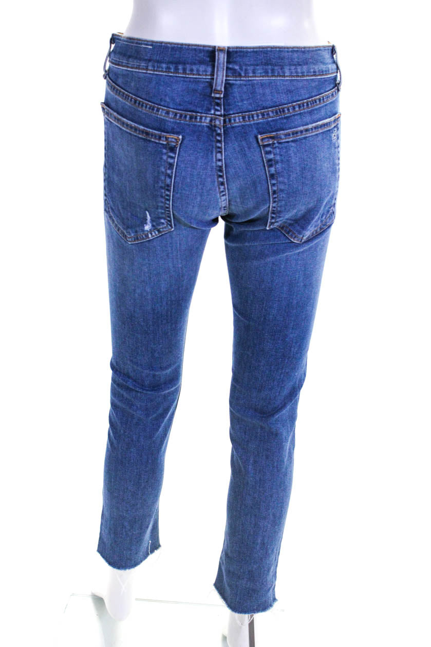 Rag & Bone Jean Womens White Cotton High Rise Slim Straight Leg Jeans -  Shop Linda's Stuff