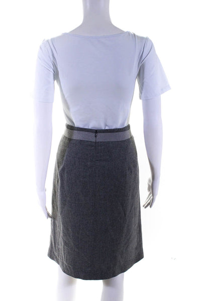Fabiana Filippi Womens Pleated Front Skirt Gray Wool Size Medium