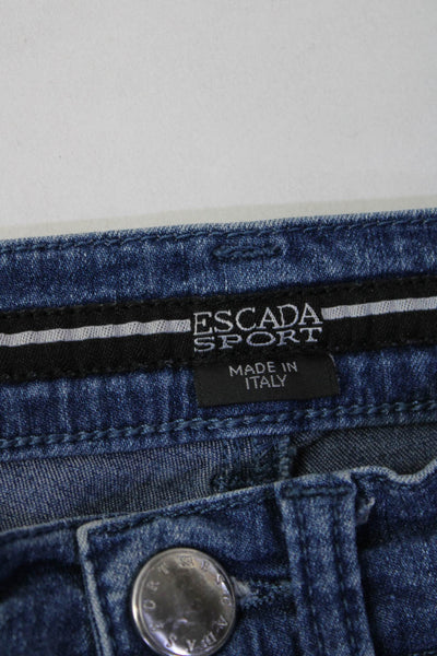 Escada Sport Womens Cropped Jeans Blue Cotton Size EUR 34