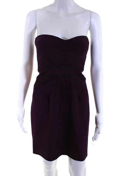 Zac Posen Womens Silk Sweetheart Neck Sleeveless Dress Purple Size 6