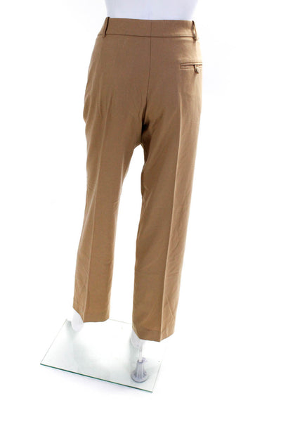 Chloe Womens Wool Pleated Front Straight Leg Dress Trousers Beige Size 11T