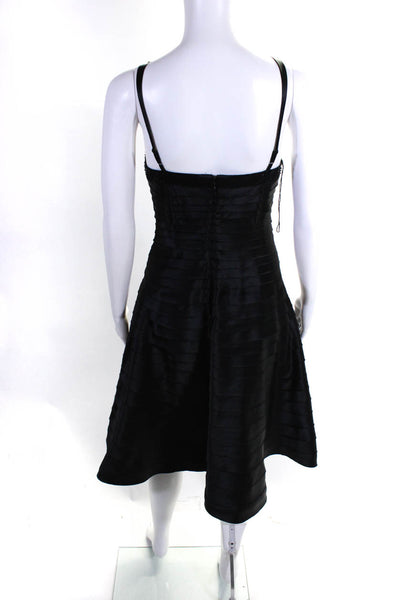 Adrianna Papell Women's Satin Halter Ruffle Mini Dress Black Size 4