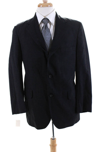 Brooks Brothers Mens Dark Gray Wool Three Button Long Sleeve Blazer Size 40R