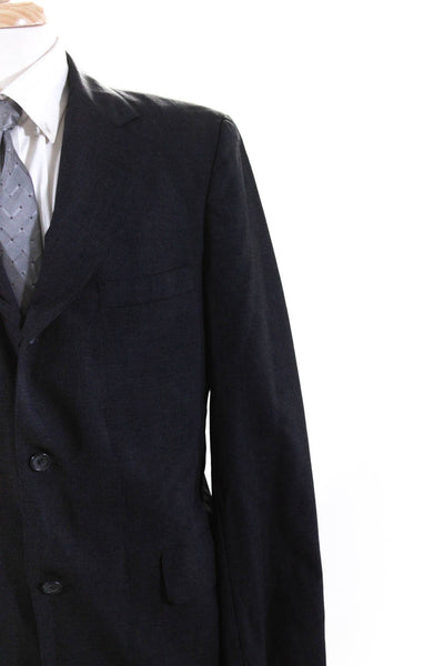 Brooks Brothers Mens Dark Gray Wool Three Button Long Sleeve Blazer Size 40R
