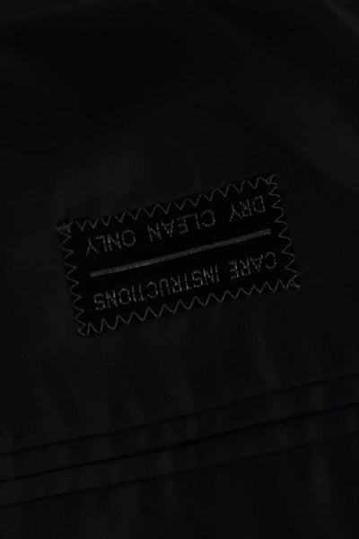 Armani Collezioni Mens Plaid Three Button Blazer Gray Black Size 44 Long