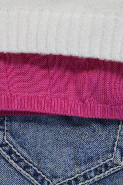 Z Supply Women's Knit Shorts Denim Shorts White Pink Blue Size XS 28 Lot 3
