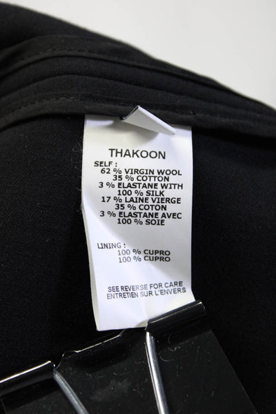 Thakoon Women's Sleeveless Lave Plunge Neck Peplum Dress Black Size 4